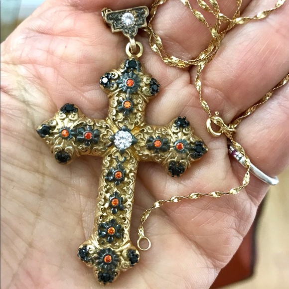 New sterling 925 cross pendant crystal - Picture 5 of 8